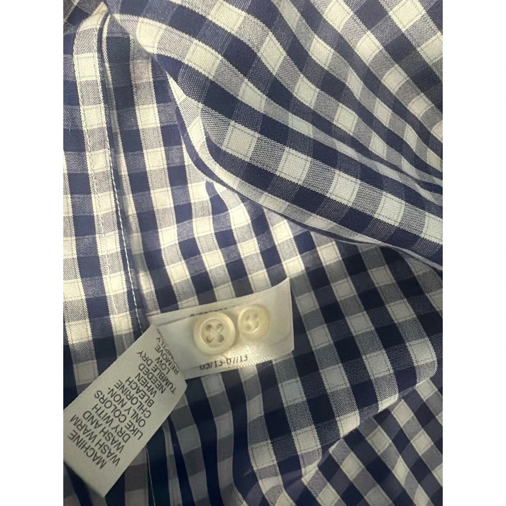Banana Republic Mens Non-Iron Slim Fit Gingham Shirt XL